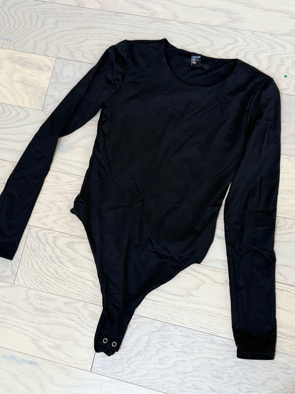 Forever 21 Black Long Sleeve Bodysuit Top